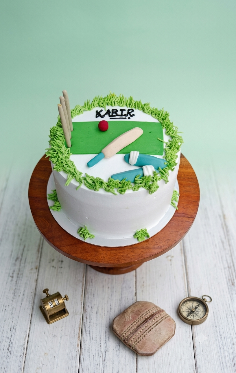 Cricket Theme Birthday Cake