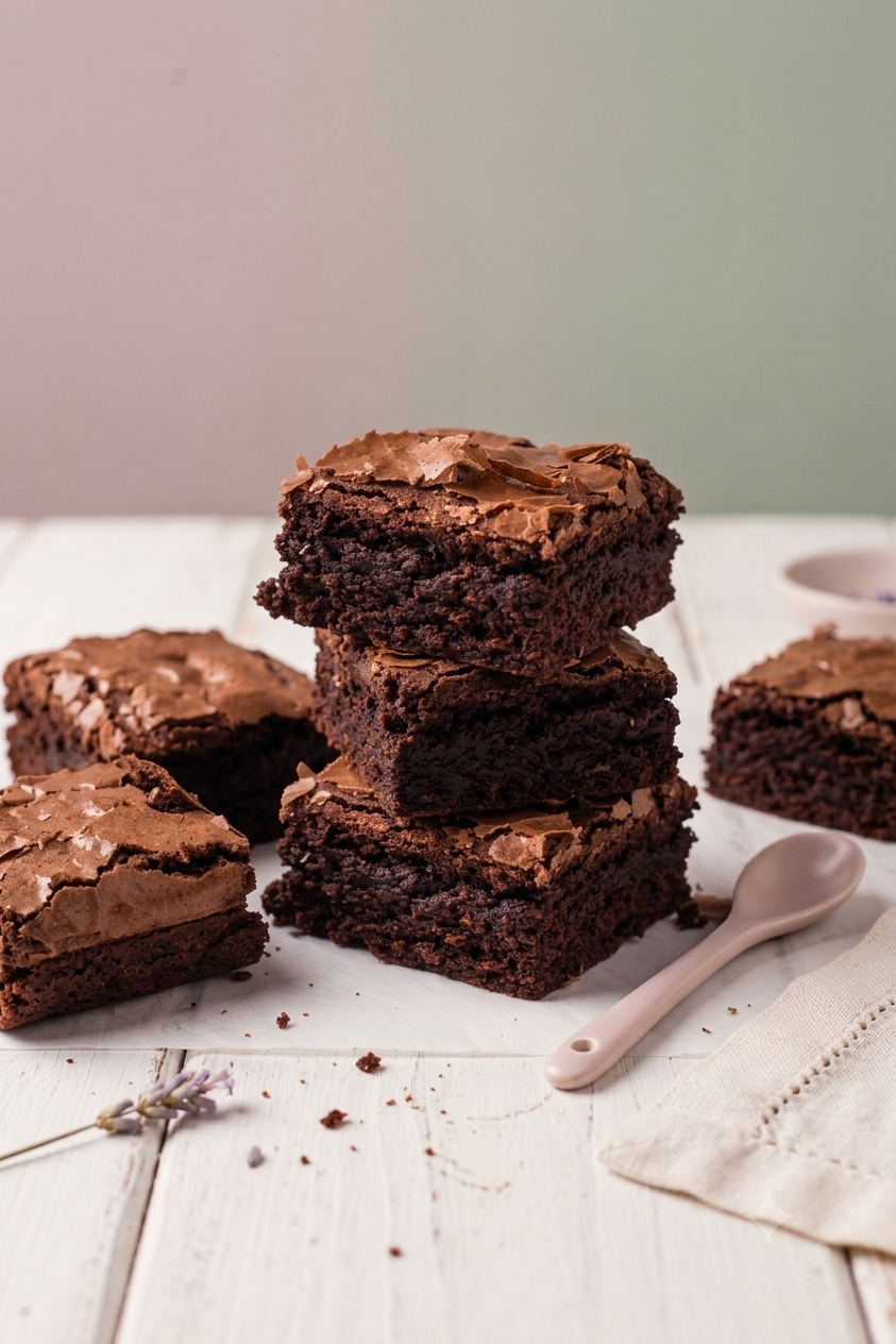 Crinkle Brownie Cake