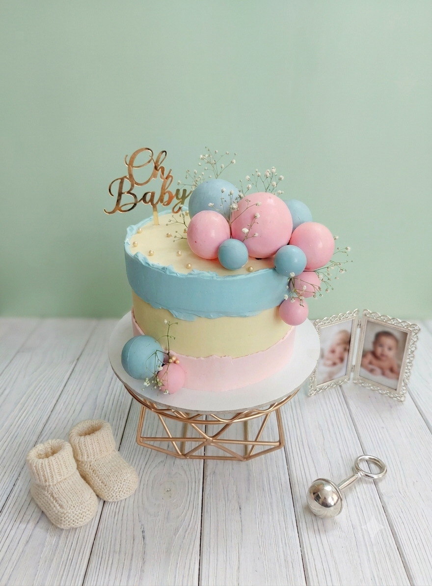 Decorated Ball Baby Shower Cake