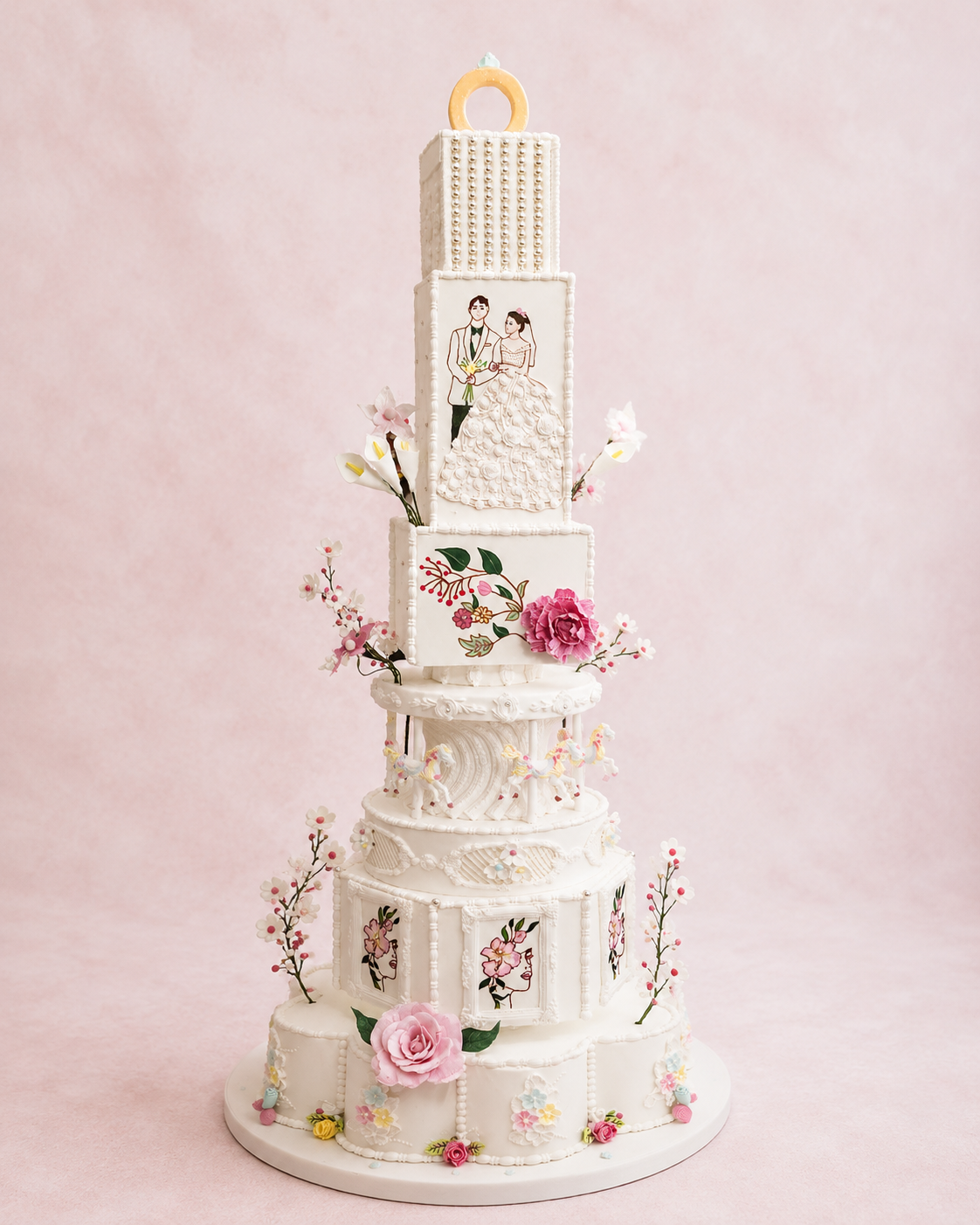 Dreamy White Wedding Cake