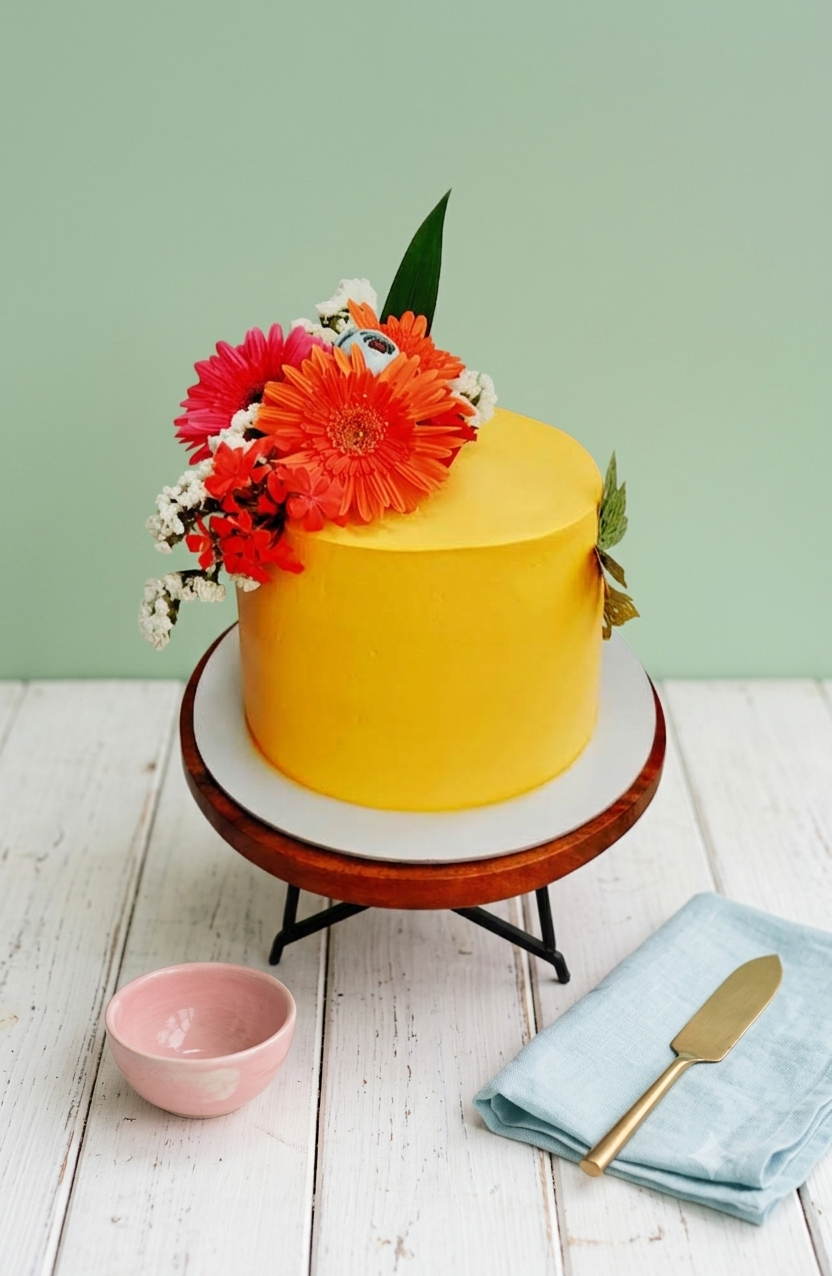 Floral Sunflower Anniversary Cake