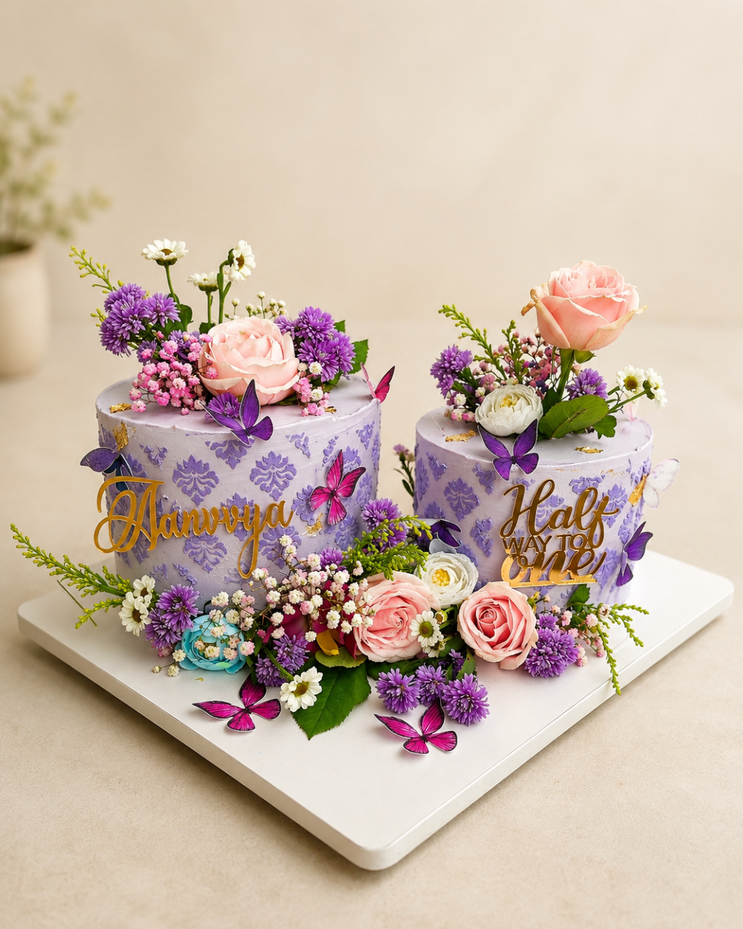 Floral beautiful Engagement Cake