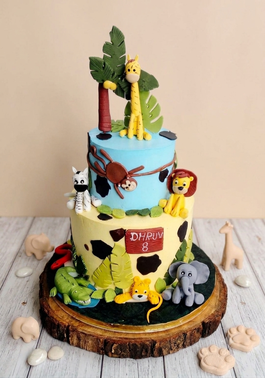 Jungle safari Theme Cake