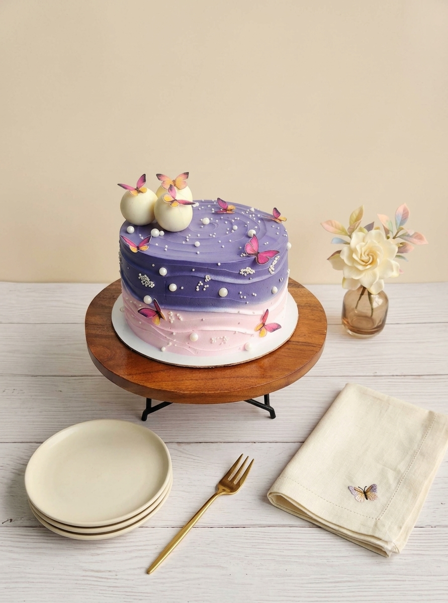 Pink Butterfly Celebration Cake