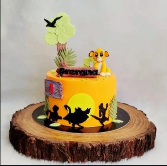 Jungle One Tier Theme Cake