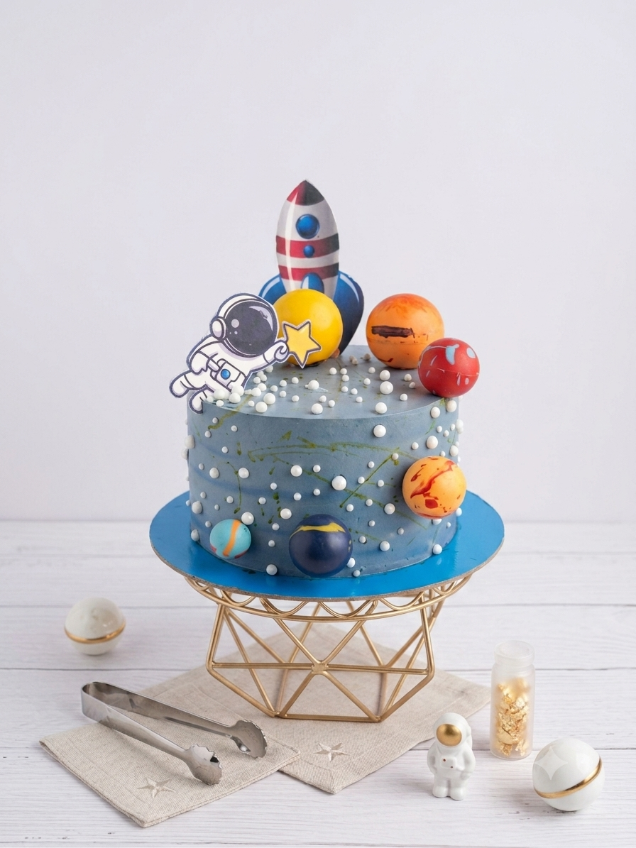 Space Galaxy Theme Birthday Cake