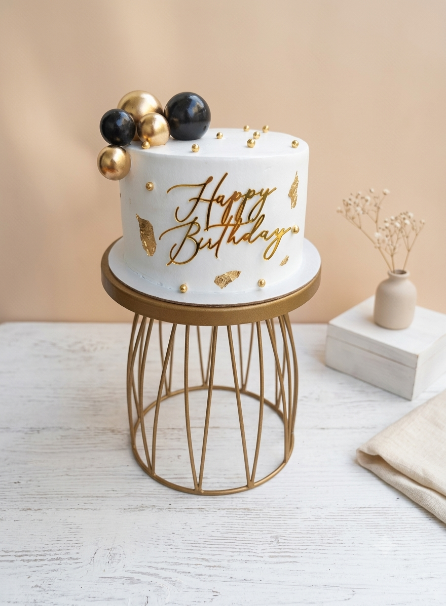 Stunning Black & White Birthday Cake
