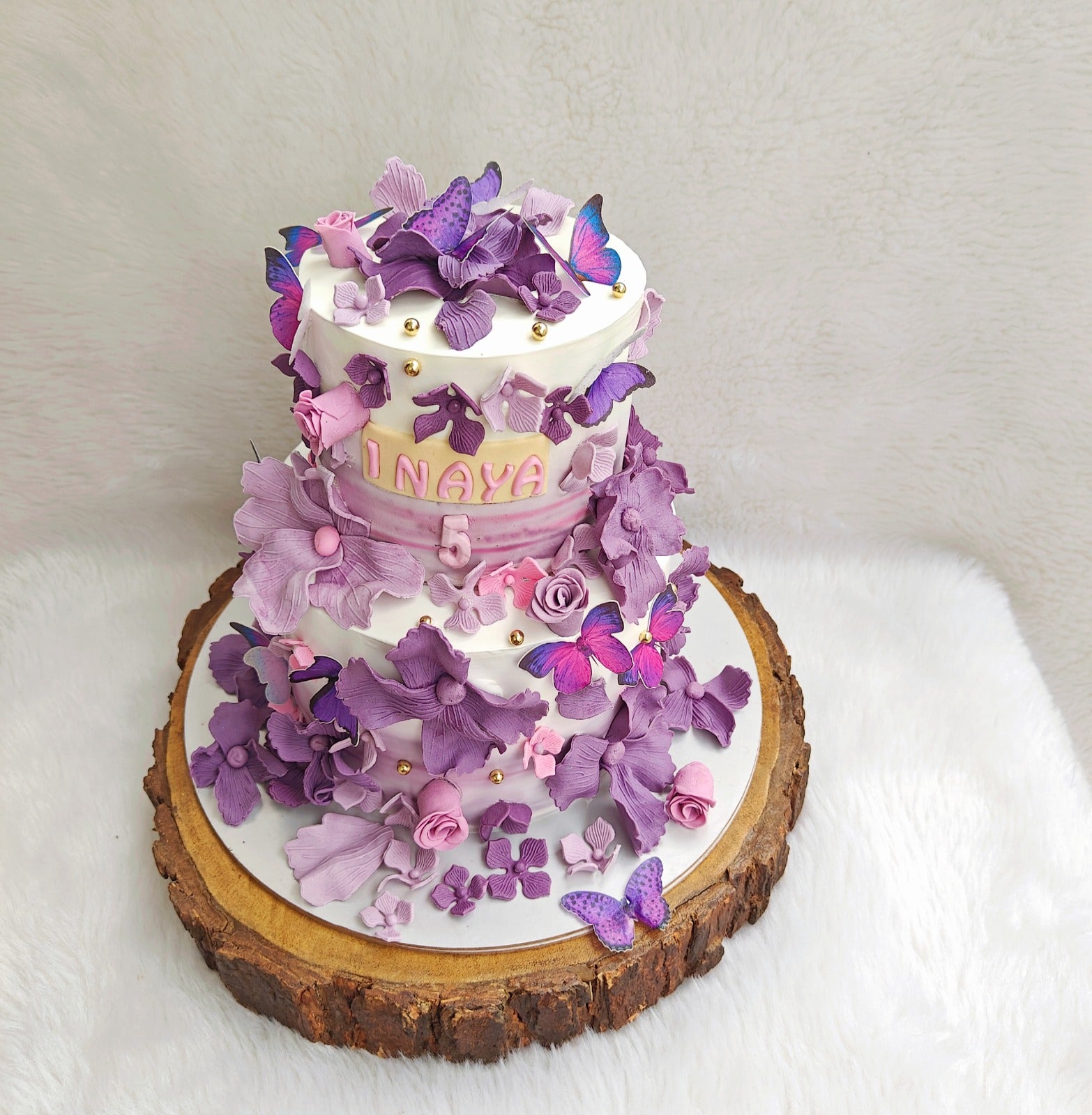 Floral and Butterfly Designer Cake