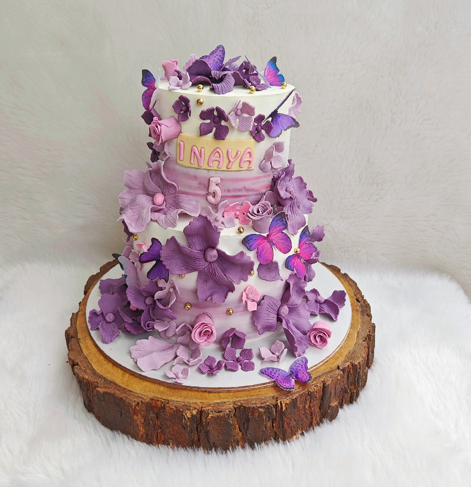 Floral and Butterfly Designer Cake