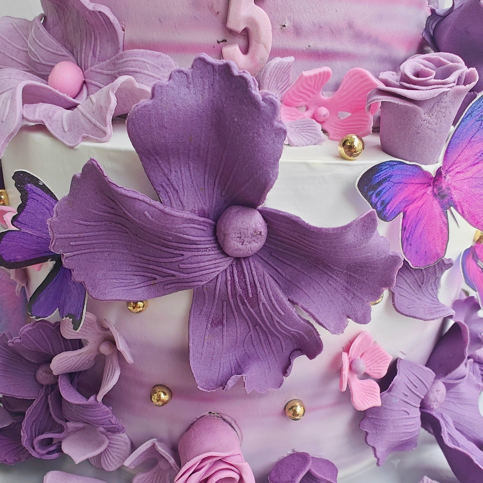 Floral and Butterfly Designer Cake