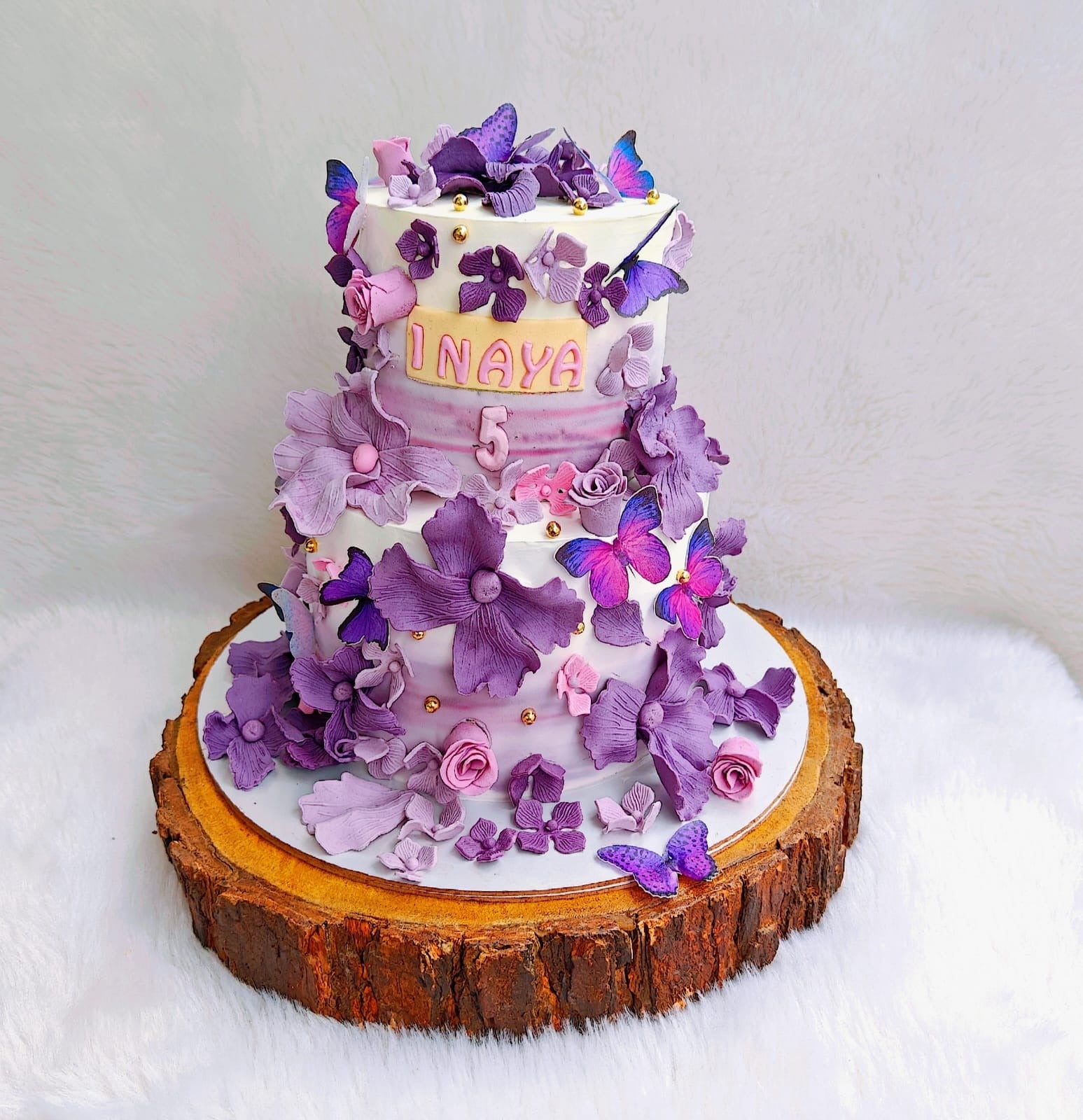 Floral and Butterfly Designer Cake