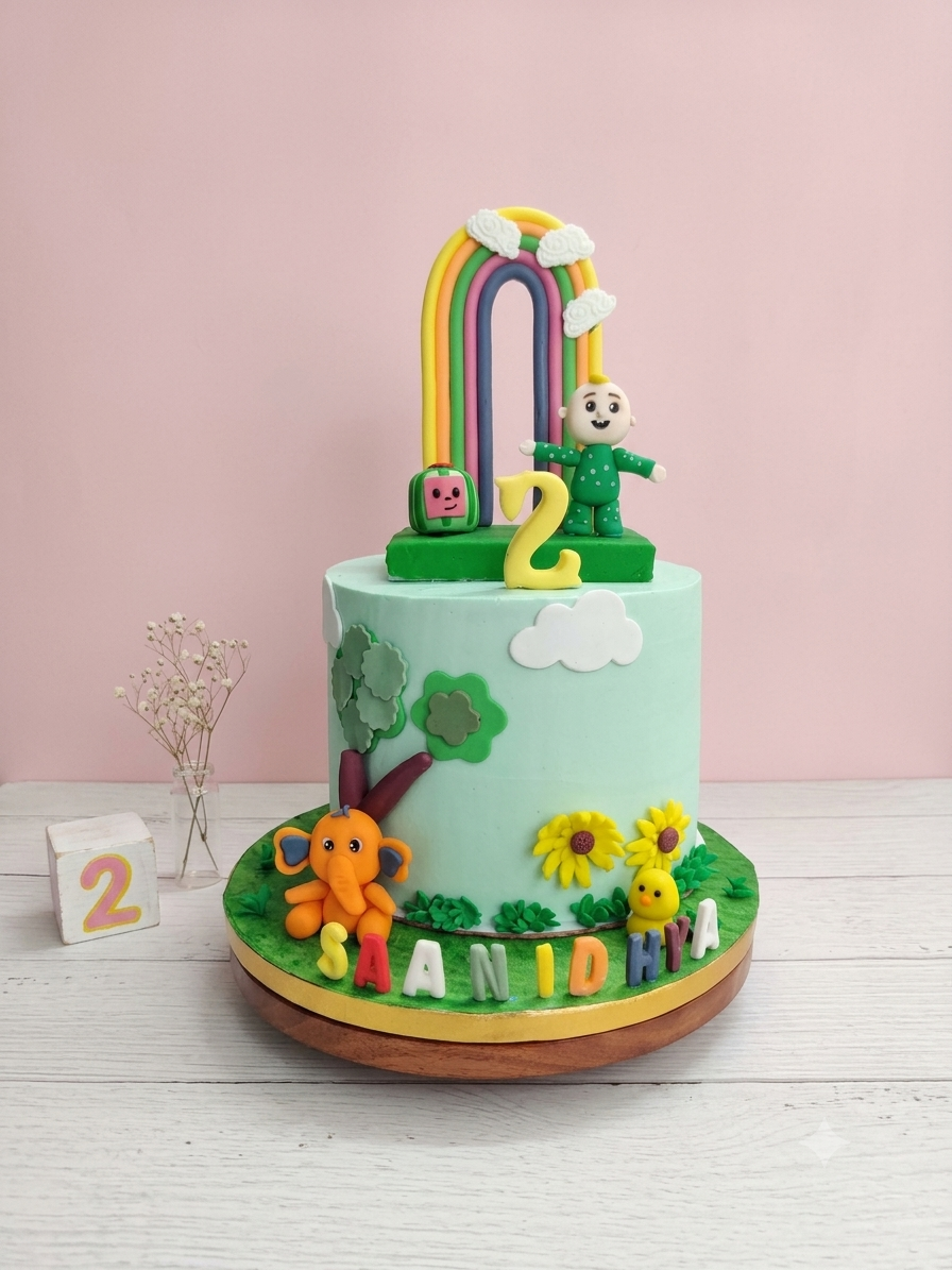 Cocomelon tall Theme Cake