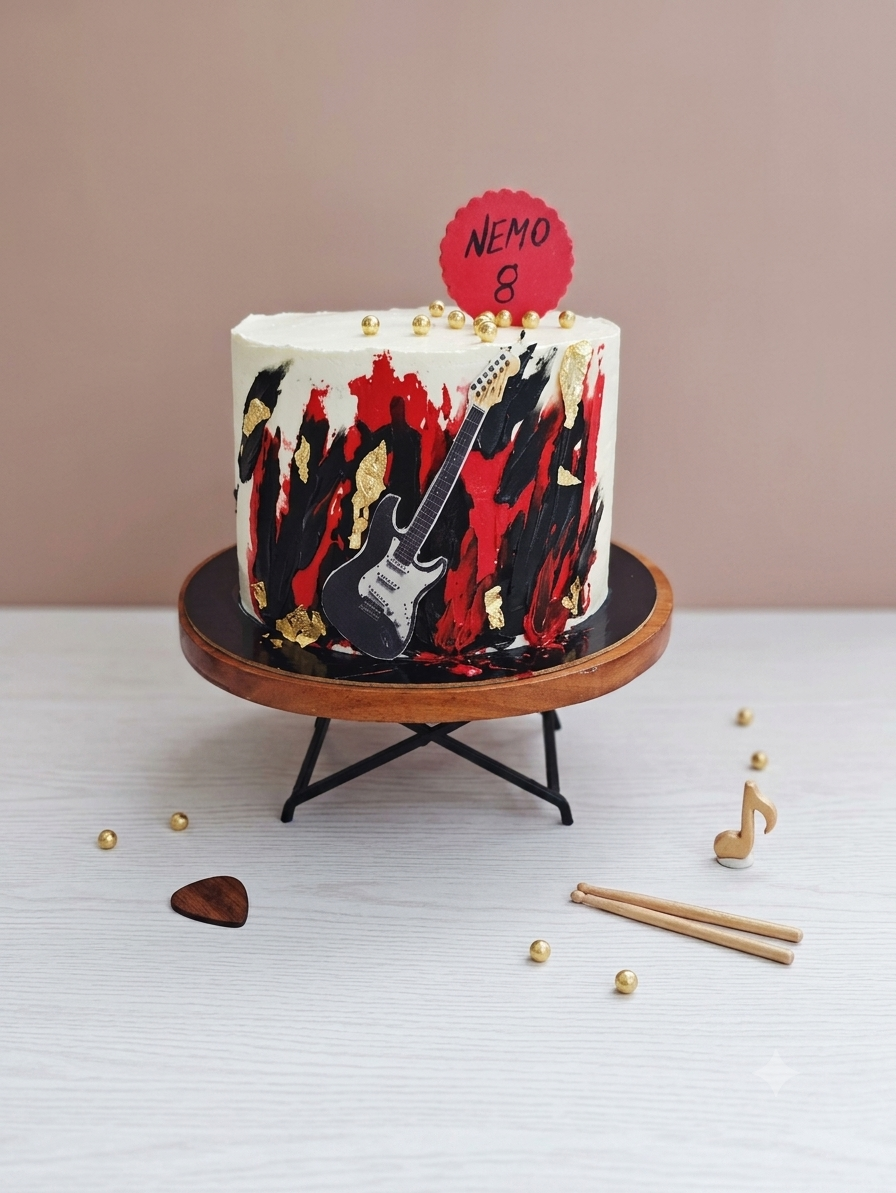 Guitar Theme Cake