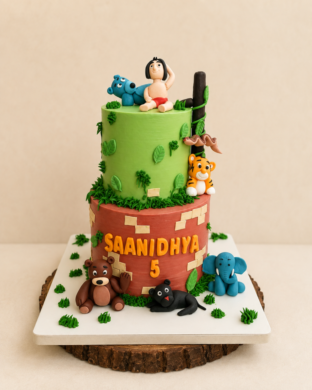 Mowgli jungle theme Cake