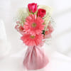 Floral Bliss Cake With Elegant Blooms Bouquet