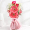 Floral Bliss Cake With Elegant Blooms Bouquet