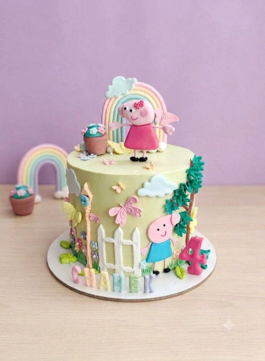 Peppa Pig Rainbow Theme Cake